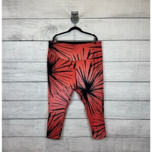 Adidas Plus Size Coral & Black High Rise Studio 7/8 Style Yoga Leggings Size 4X